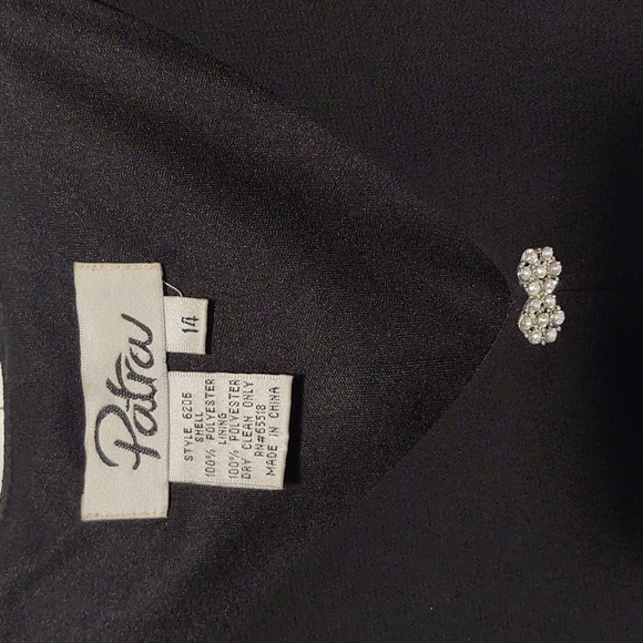 Patra Tiered Rhinestone Capelet Women's Dress Size 14 Black - Picture 4 of 5